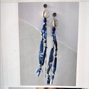 Blue and Silver Dangle Earrings